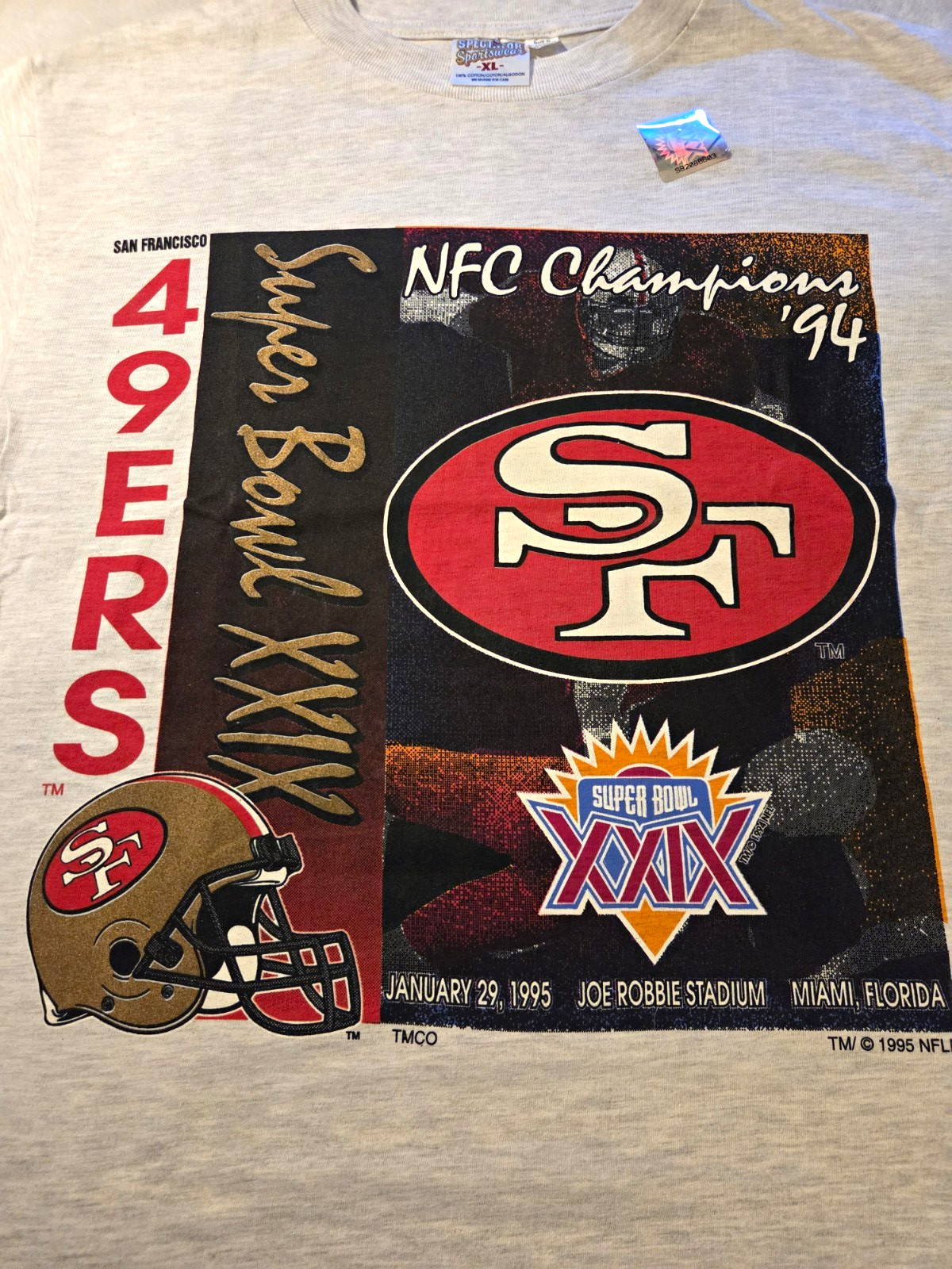 Vintage Competitor 1995 San Francisco 49ers “5-Time Super Bowl Champions” XL