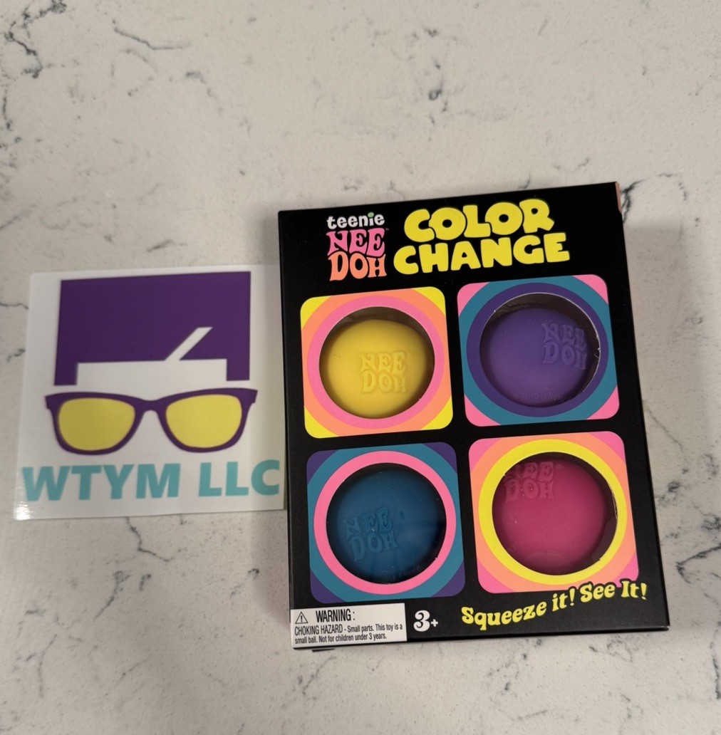 Schylling Teenie NeeDoh Color Change Squeeze Toy 4-Pack Authentic Fidget - New
