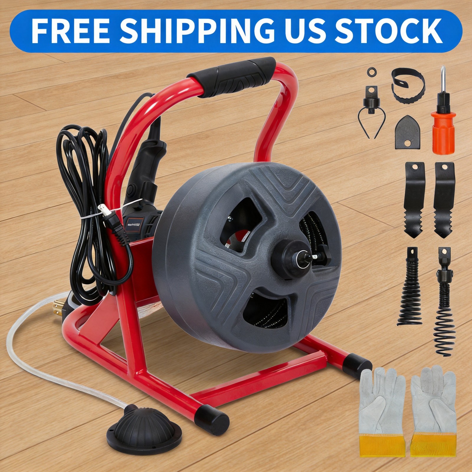 50Ft x Inch Drain Cleaner Machine, Electric Drain Auger Cleaner Sewer Snake 5/16 50Ft x Inch Drain Cleaner Machine, Electric Drain Auger Cleaner Sewer Snake 5/16