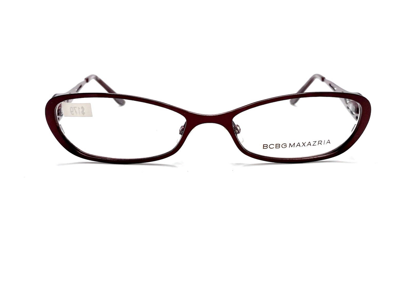 New BCBG MAXAZRIA Petite Red Metal Oval Glasses CV Aubrey Wine 51 16 130