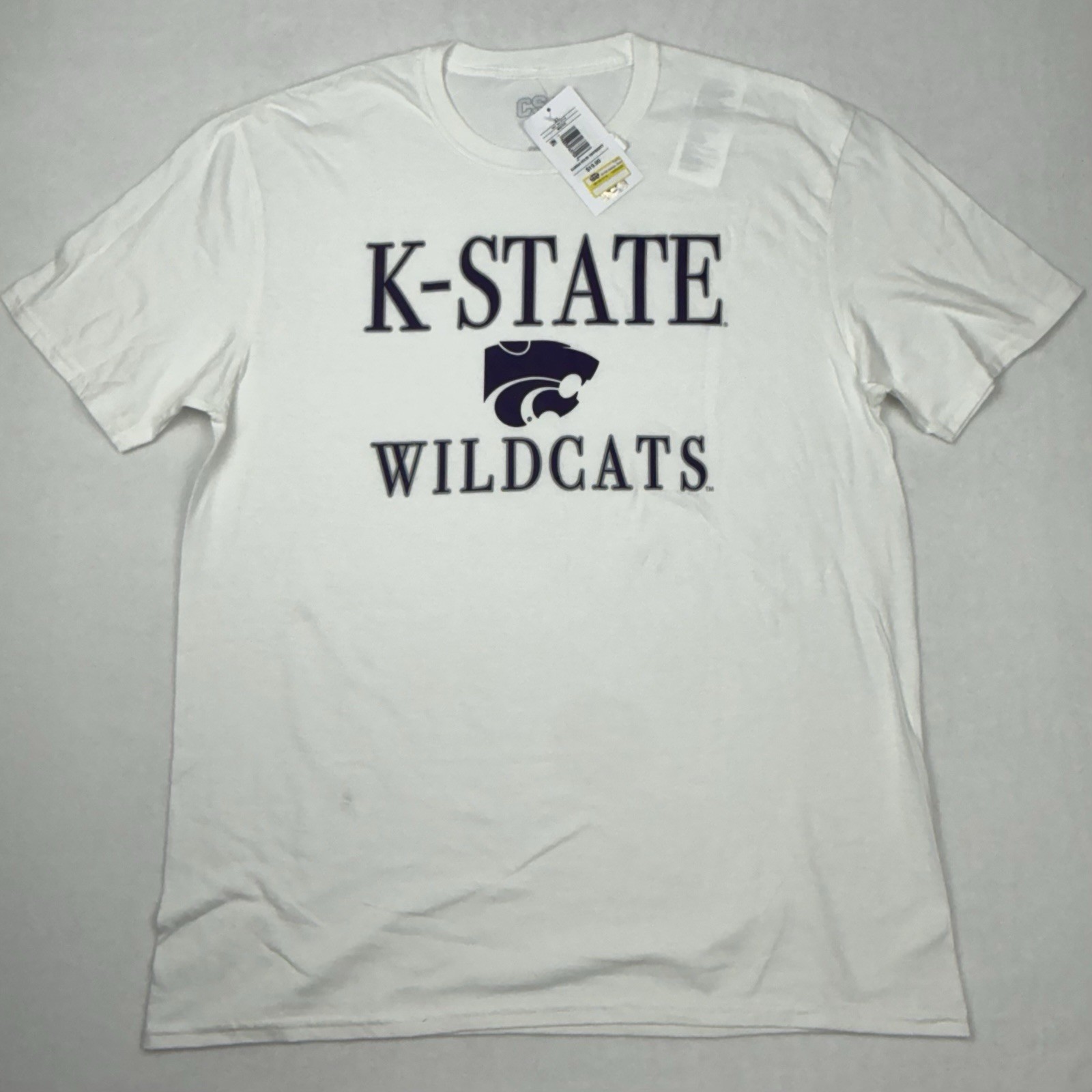 New CSA Kansas State Wildcats T-Shirt Men’s XL White Short Sleeve Crewneck NCAA