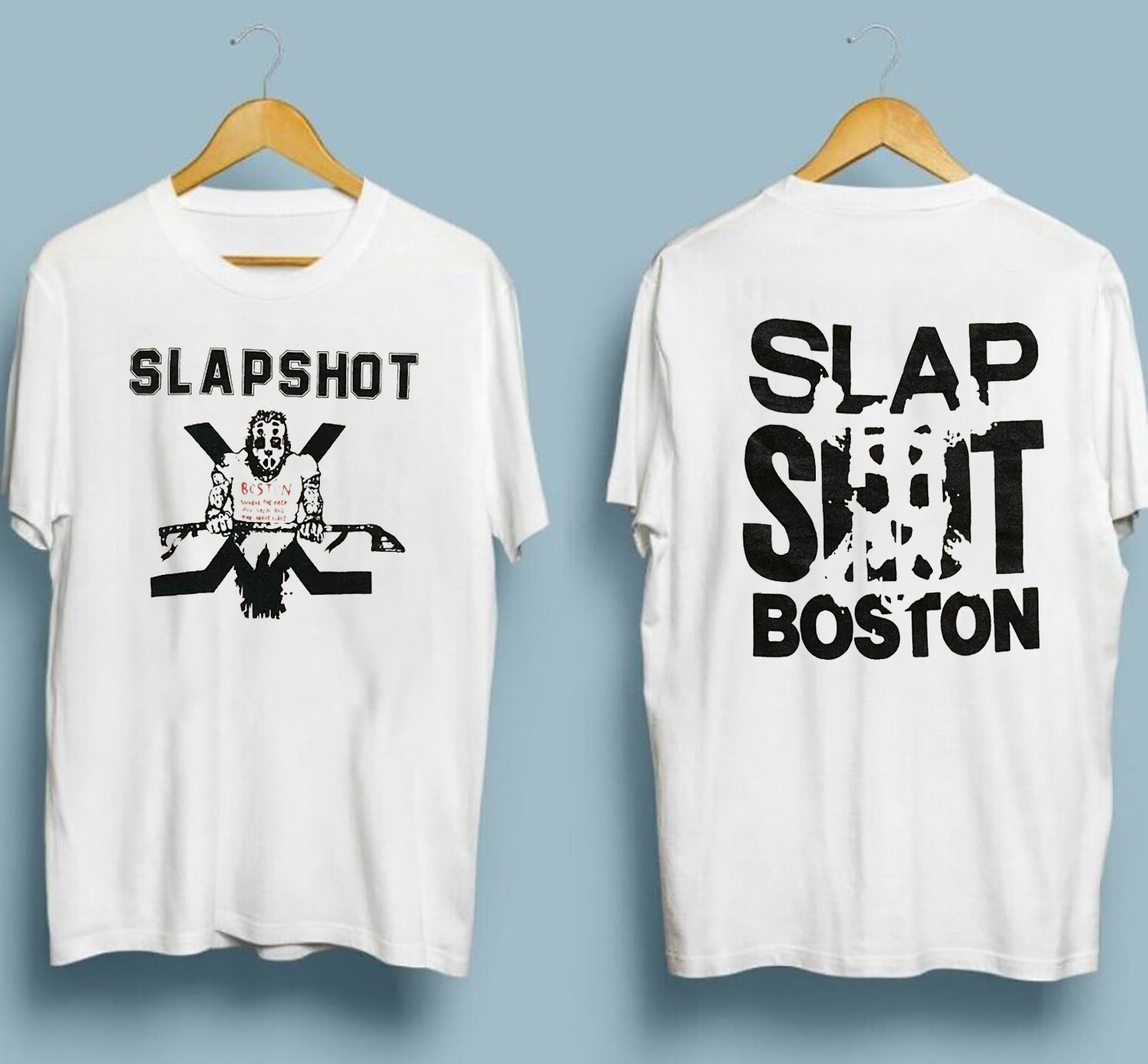 Collection Slapshot Boston White T Shirt Full Size S to 5XL AL1182