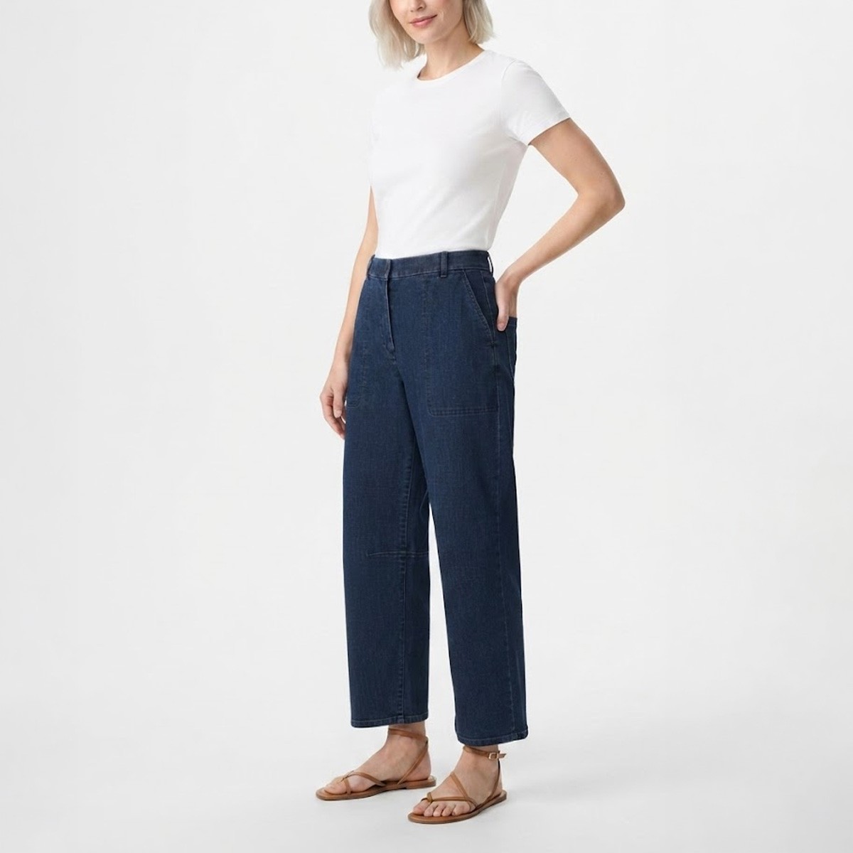 NWT Eileen Fisher Cotton Stretch Denim Arch Pant, 4 Colors, PP-3X