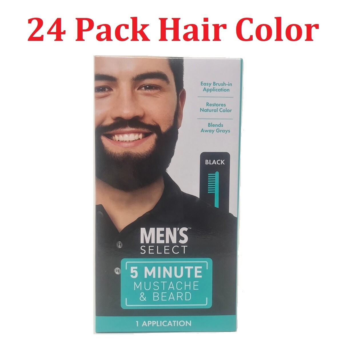 24pck Men\'s Select Mustache and Beard Hair Color Dye Black & Dark Brown 5 minute 24pck Men\'s Select Mustache and Beard Hair Color Dye Black & Dark Brown 5 minute