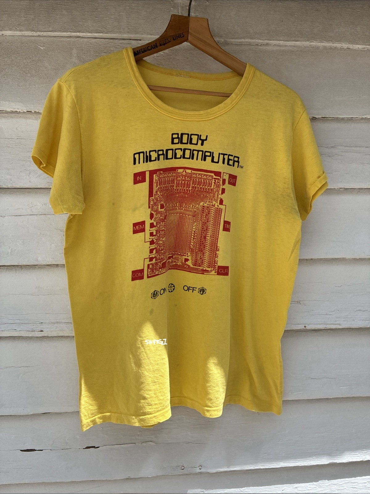 INSANELY RARE Vintage 60s/70s Implanted Computer tee Conspiracy Tee Size XL USA INSANELY RARE Vintage 60s/70s Implanted Computer tee Conspiracy Tee Size XL USA