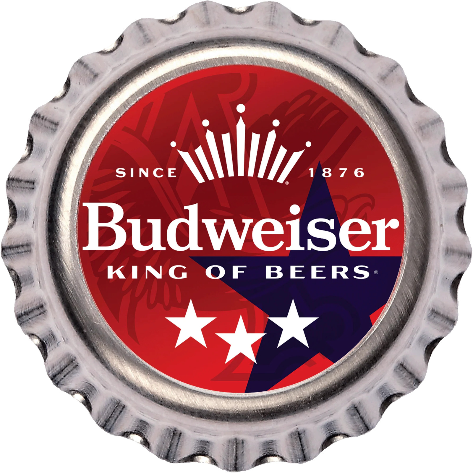 Budweiser Silver Bottle Cap - Patriotic Budweiser Silver Bottle Cap - Patriotic