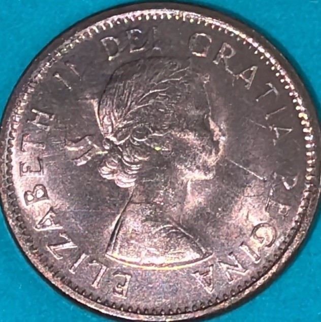 1963 Canadian 1 Cent 1 (AU) **Free Shipping**
