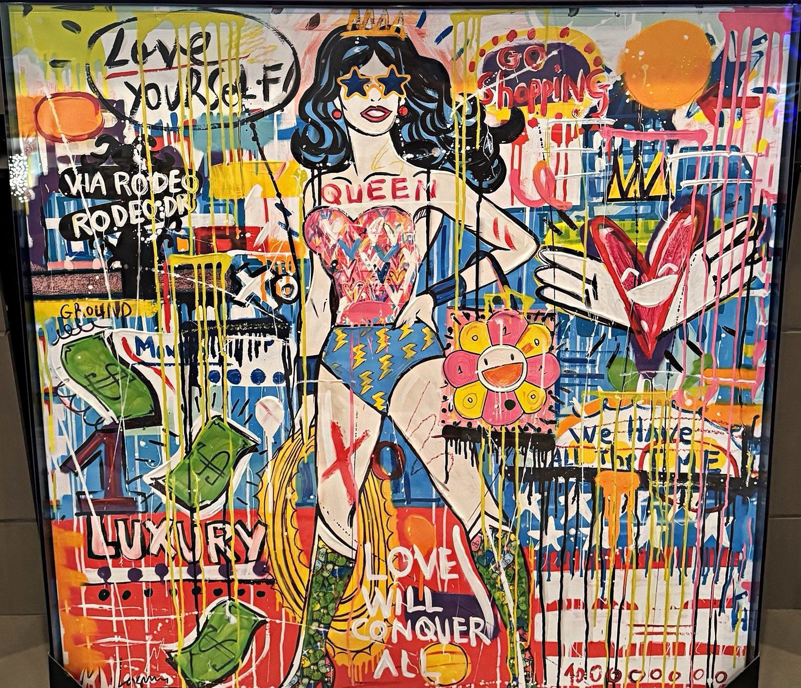 Rü Curated Exclusive Licensed Art Super Woman Abstract Multicolor Canvas (Only)