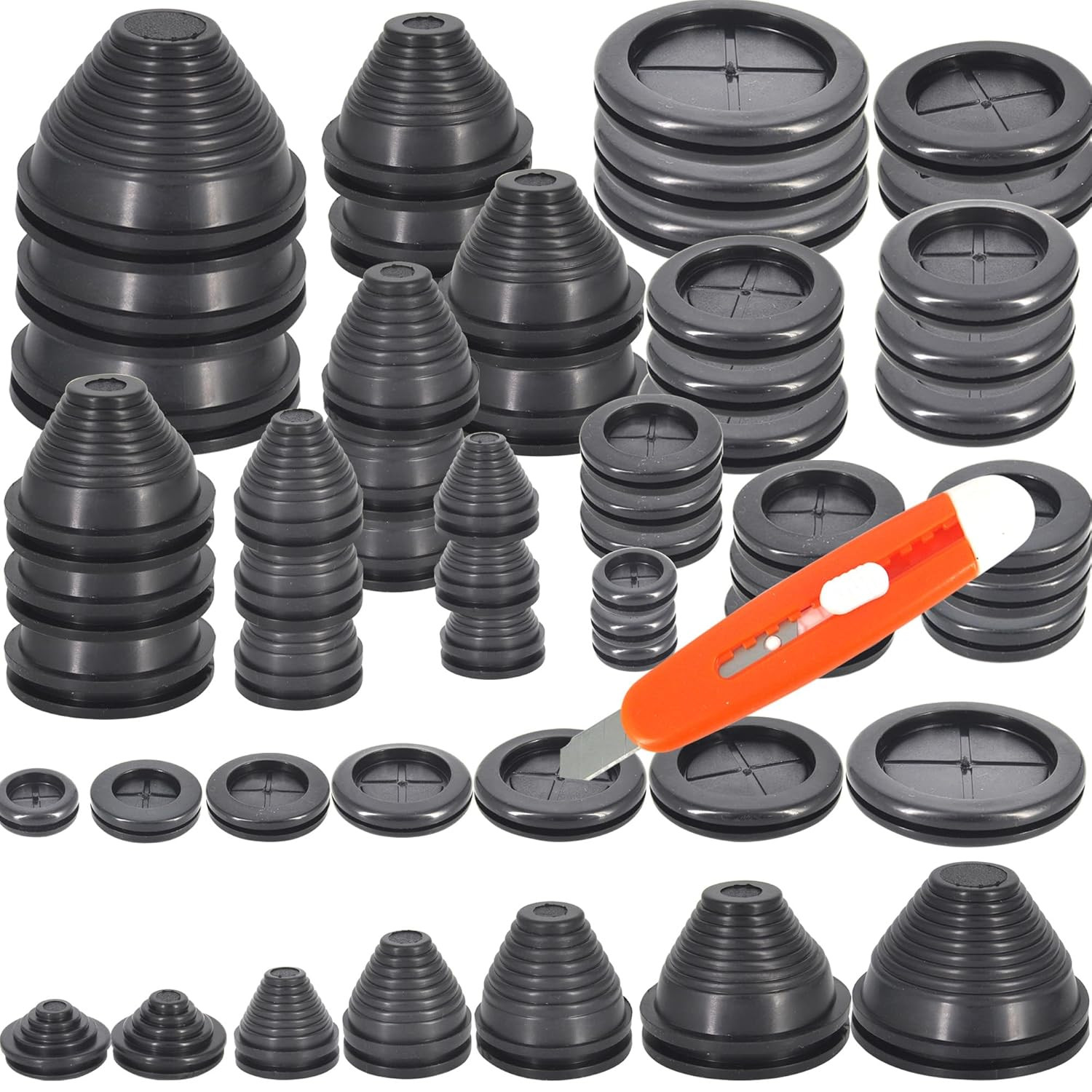 28 Pc Rubber Grommets Wire Closed Firewall Solid Closed Hole Plug Electrical Car