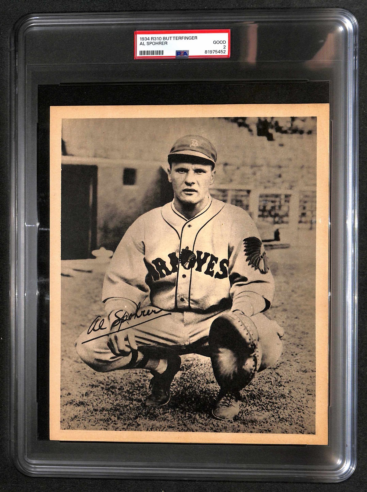 1934 R310 BUTTERFINGER AL SPOHRER - PSA 2  (POP 2, HIGHEST)