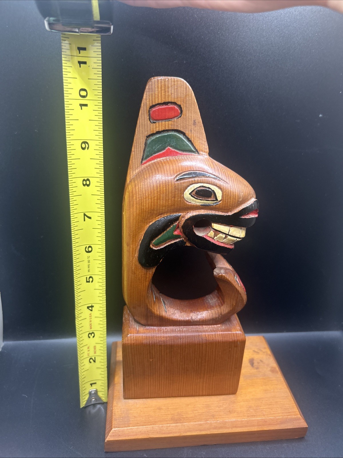 11” Tall Northwest Coast Style Wooden Fish Totem Wooden 11” Tall Northwest Coast Style Wooden Fish Totem Wooden