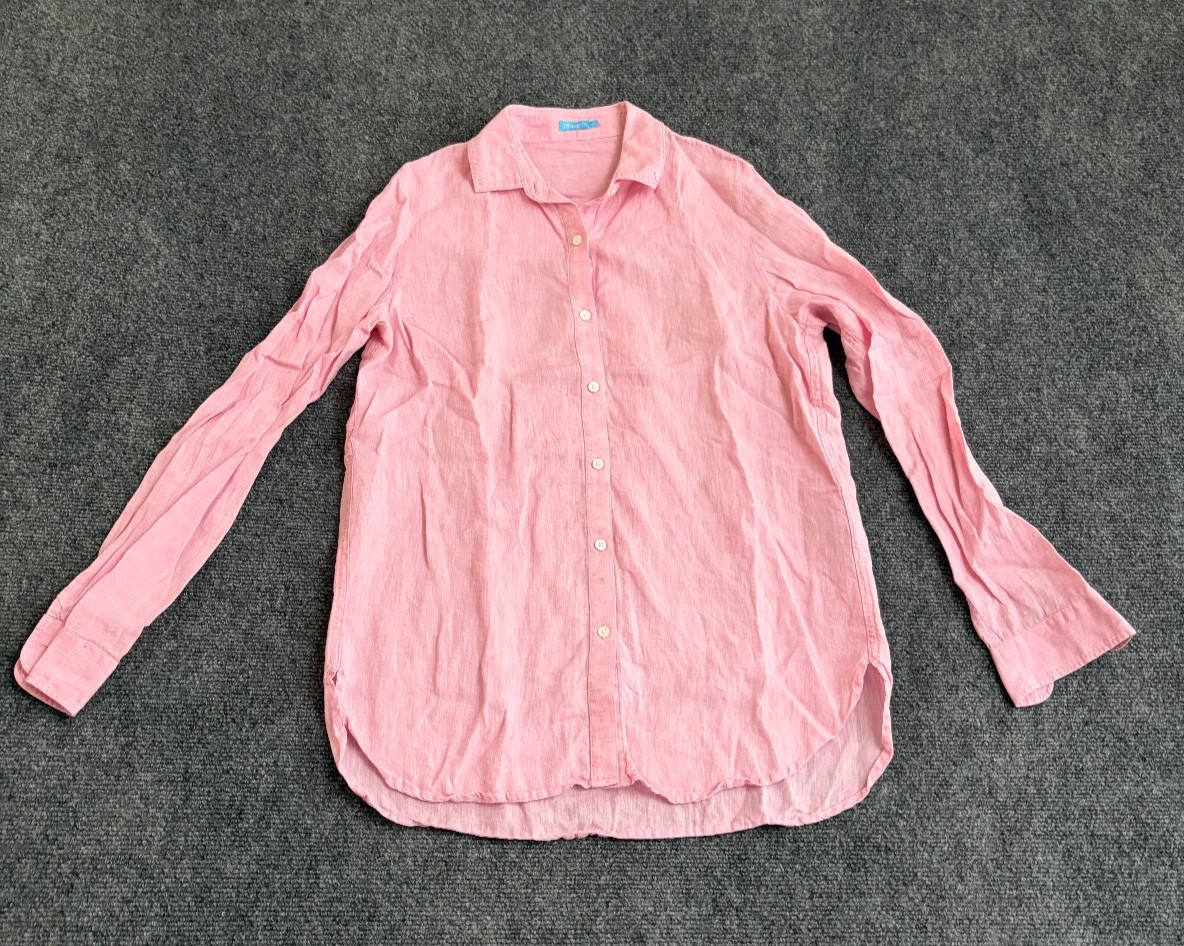 J.McLaughlin Womens Pink 100% Linen Button Down Shirt Long Sleeve Size XS J.McLaughlin Womens Pink 100% Linen Button Down Shirt Long Sleeve Size XS