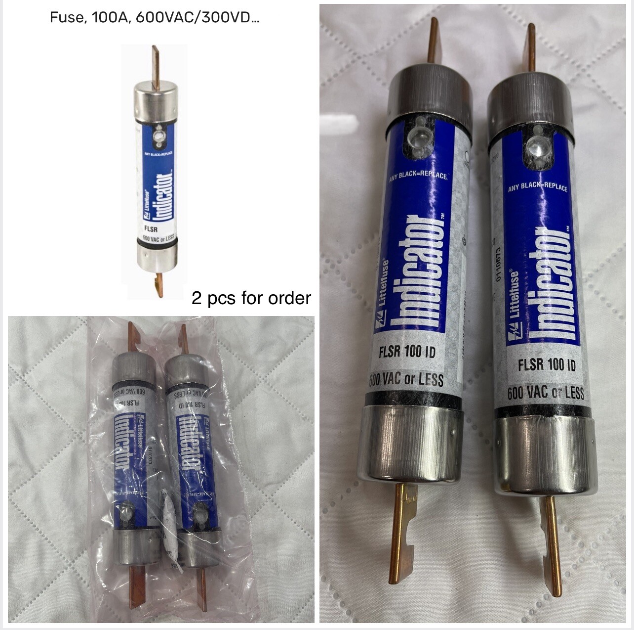 FLSR 100 OD LITTELFUSE FLSR100 Fuse,Class RK5,100A,FLSR Series 2 pack bran New