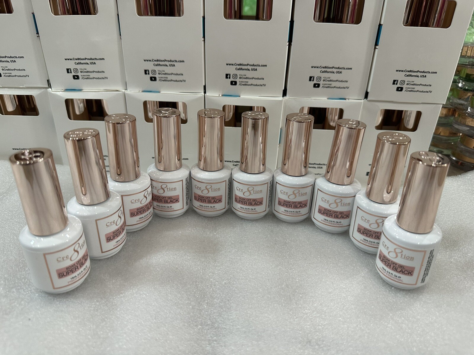 Cre8tion Super Black Soak Off Gel System UV/LED Cure 0.5 Fl. Oz- 10 Get 1 Free Cre8tion Super Black Soak Off Gel System UV/LED Cure 0.5 Fl. Oz- 10 Get 1 Free