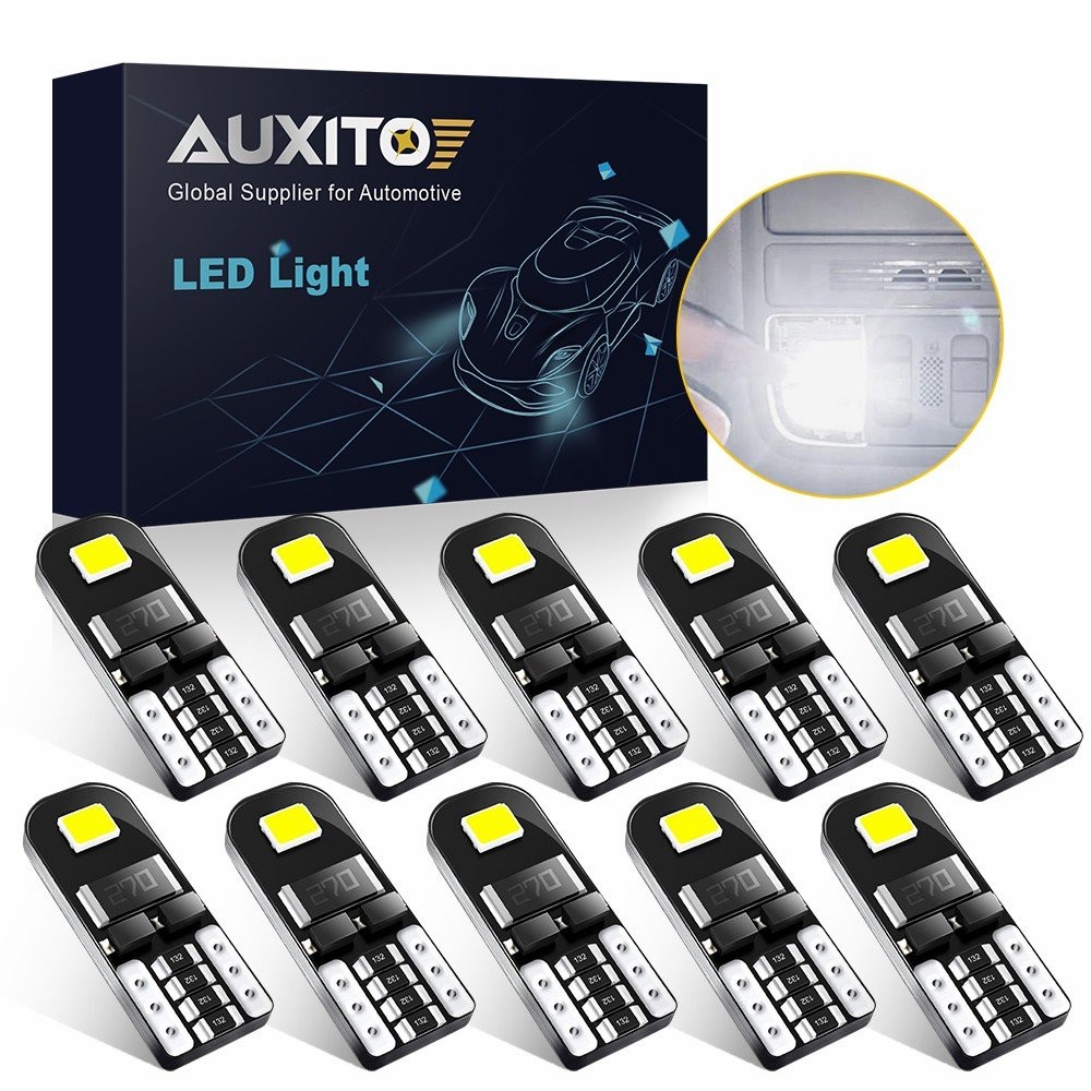 10-100x T10 LED License Plate Light Bulbs 6000K Bright White 168 2825 194 Canbus