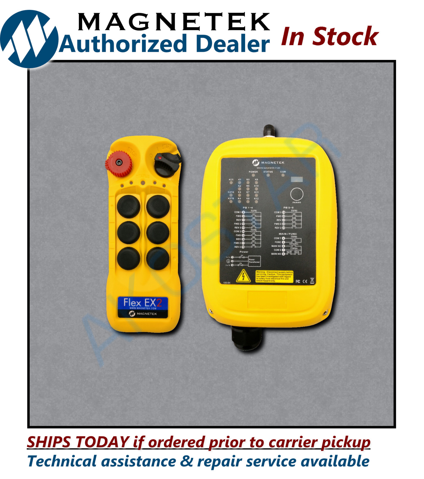 Magnetek Flex 6EX2-09-1T Overhead Crane Hoist Radio Remote Control System w/1-TX
