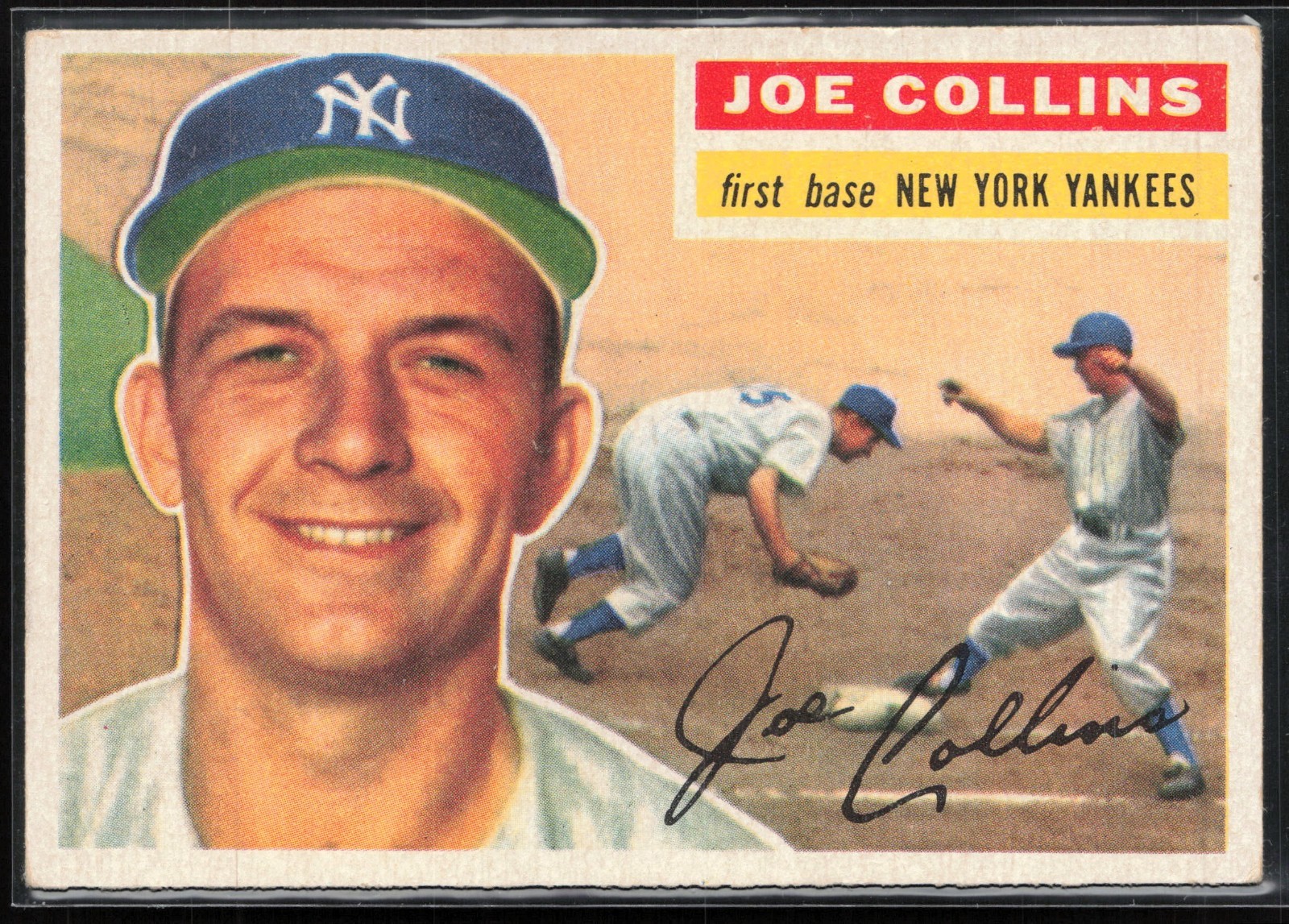 JOE COLLINS 1956 Topps #21 White Back EX+/NM - New York Yankees