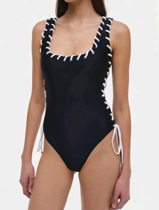 Simkhai L98929 Womens Black/White Dayton One Piece Swimsuit Size XS Simkhai L98929 Womens Black/White Dayton One Piece Swimsuit Size XS