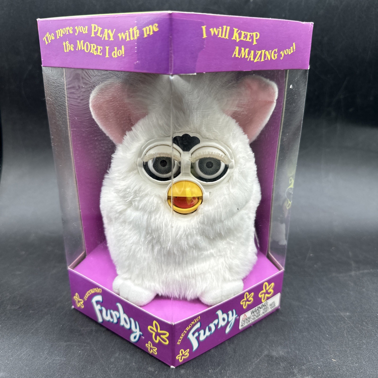 Electronic Furby model 70-800 - Tiger Electronics origional 1998 White Blue Eyes