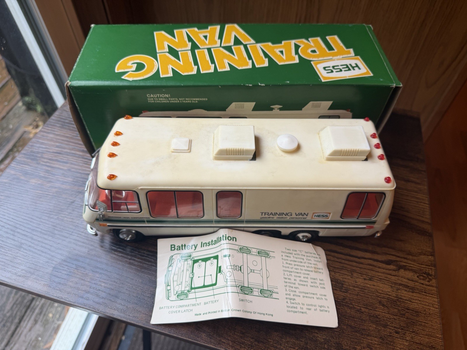 Vintage 1980 Hess Training Van - Working Lights, Box & Battery Card -