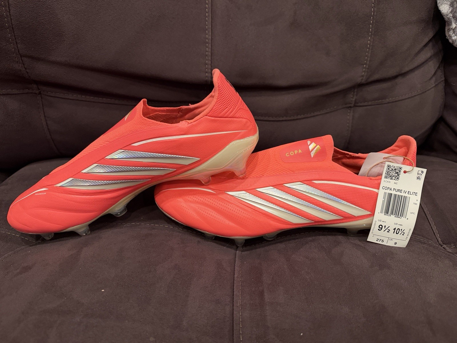 Adidas Copa Pure IV Elite Laceless FG “Solar Turbo” KI0607 Size 9.5 World Cup Adidas Copa Pure IV Elite Laceless FG “Solar Turbo” KI0607 Size 9.5 World Cup