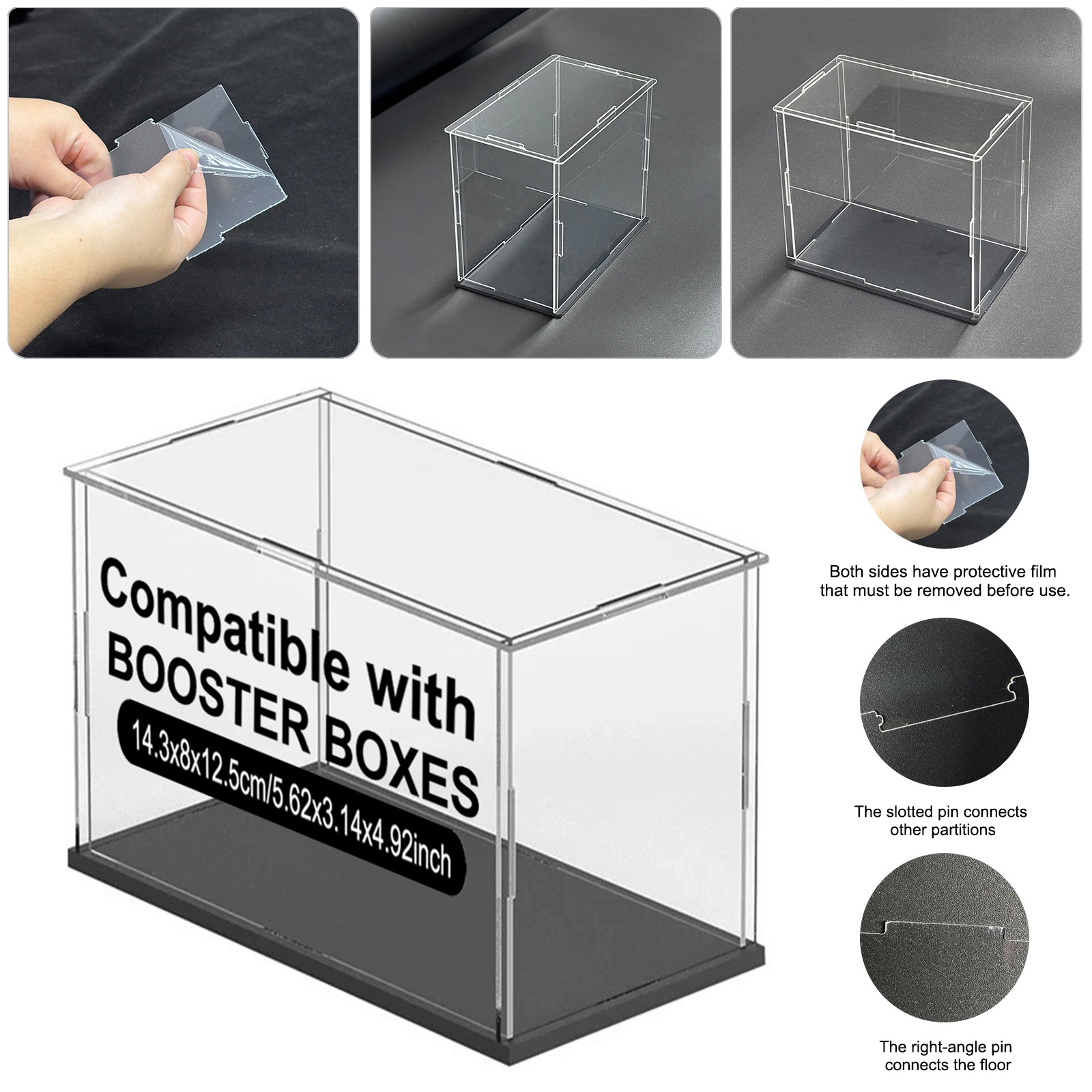 1-10PCS Clear Acrylic Display Case Storage Box Dustproof For Elite Trainer Box