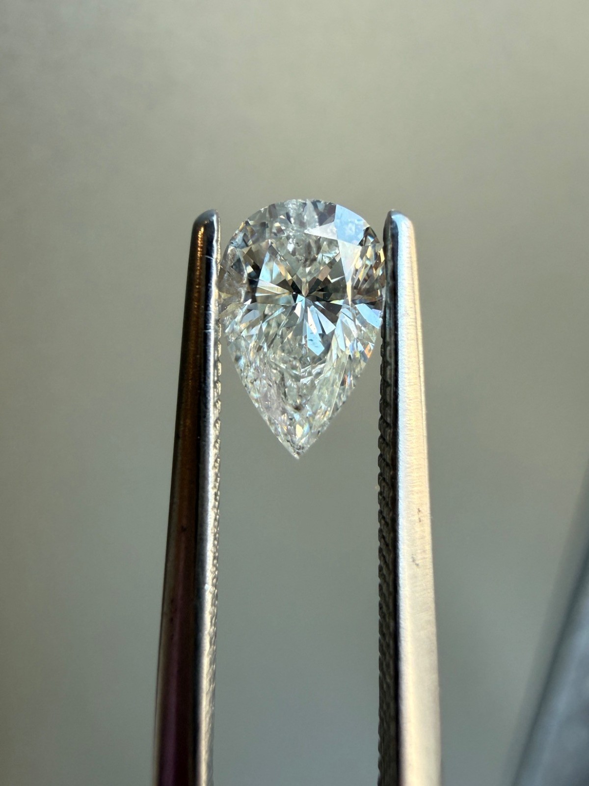 Loose Natural Untreated Pear Earth Mined Recycled Diamond 0.80ct J Color I2
