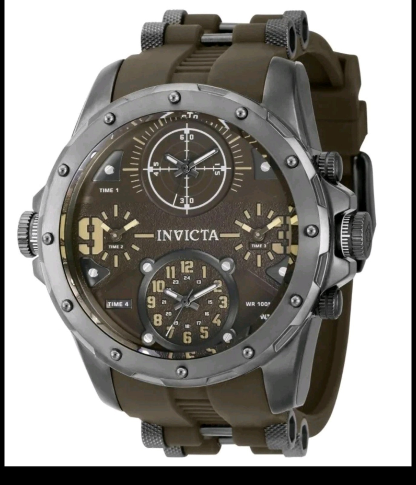 🔥Invicta Coalition Forces Sniper 50mm 4-Time Zone Brown Military Watch 39357 🔥Invicta Coalition Forces Sniper 50mm 4-Time Zone Brown Military Watch 39357