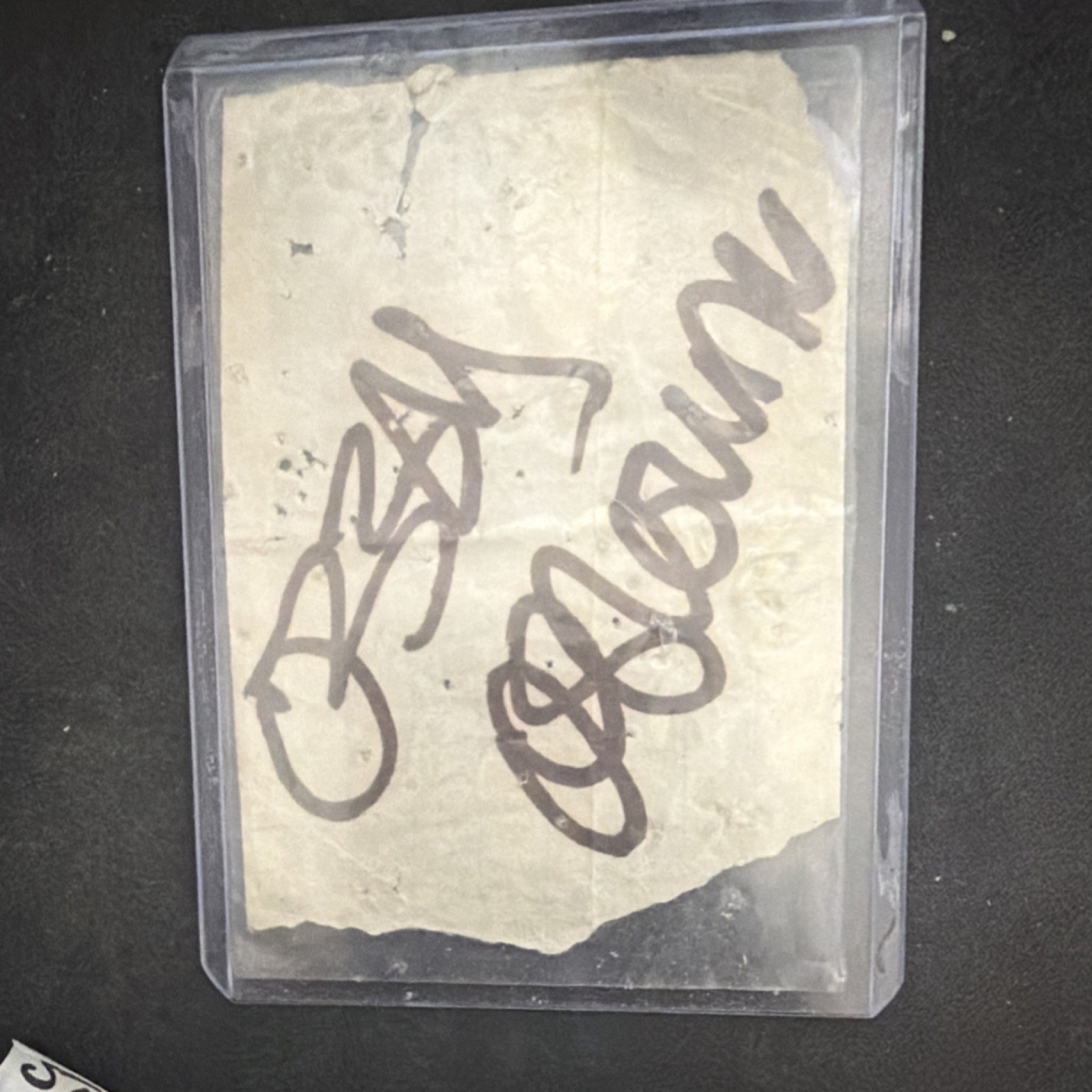 Signed Original Celebrity Autograph Cut/Paper in Protective Sleeve/Holder