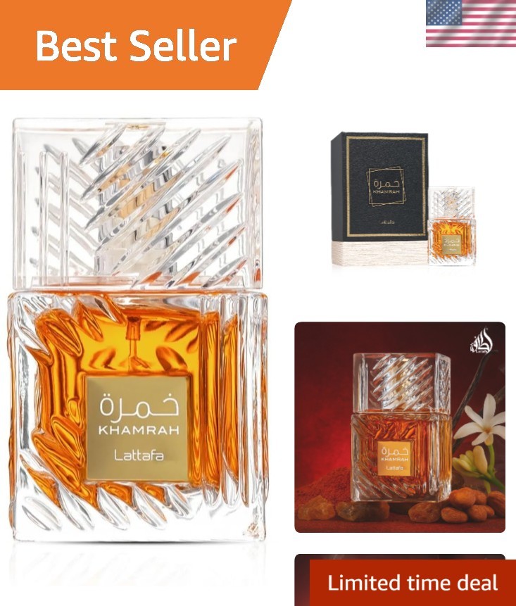 Elegant Khamrah Unisex Fragrance - Cinnamon, Vanilla & Amber - 3.4 Oz