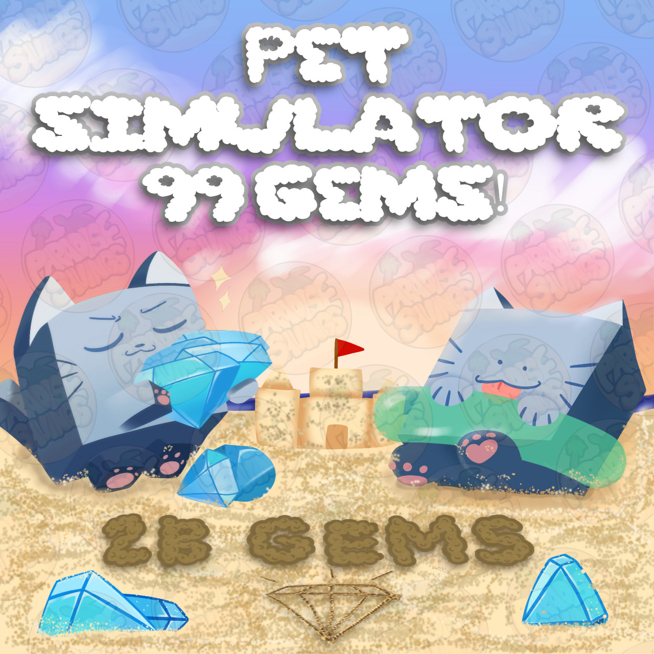 Pet Simulator 99 Gems (Roblox PS99) 💎 2B-100B | 🏝️TITANIC - HUGE - EGGS🍹FAST