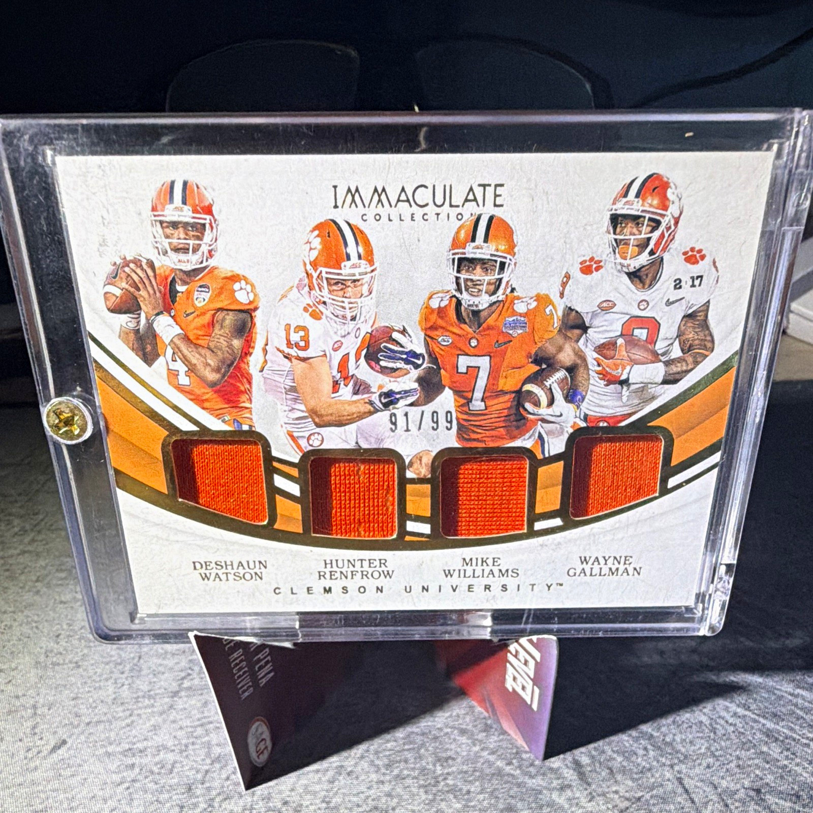 Panini 2019 Immaculate Collegiate Quads MEM /99 Watson Renfrow Williams #2 Panini 2019 Immaculate Collegiate Quads MEM /99 Watson Renfrow Williams #2