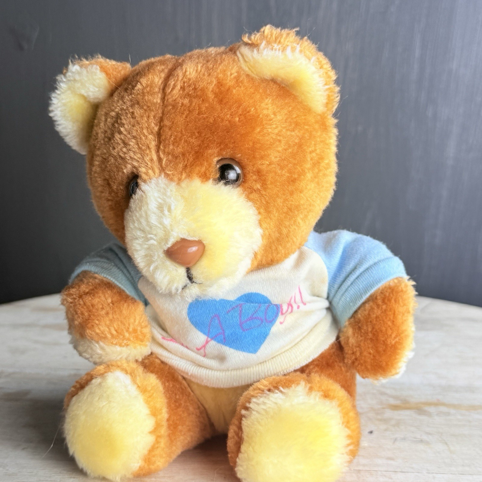 Vtg 1984 Swib Industries Teddy Bear Plush Its A Boy Shirt Stuffed Animal