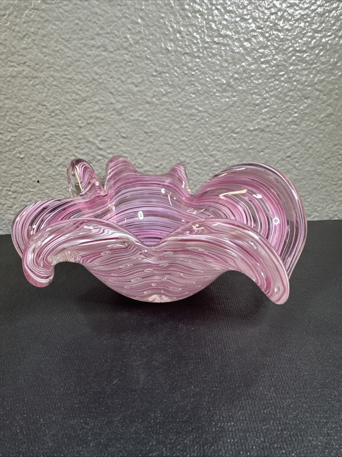 Beautiful Pink Swirl Vide Poche,vintage Murano/Italian Art glass Deco Dish🔥 Beautiful Pink Swirl Vide Poche,vintage Murano/Italian Art glass Deco Dish🔥