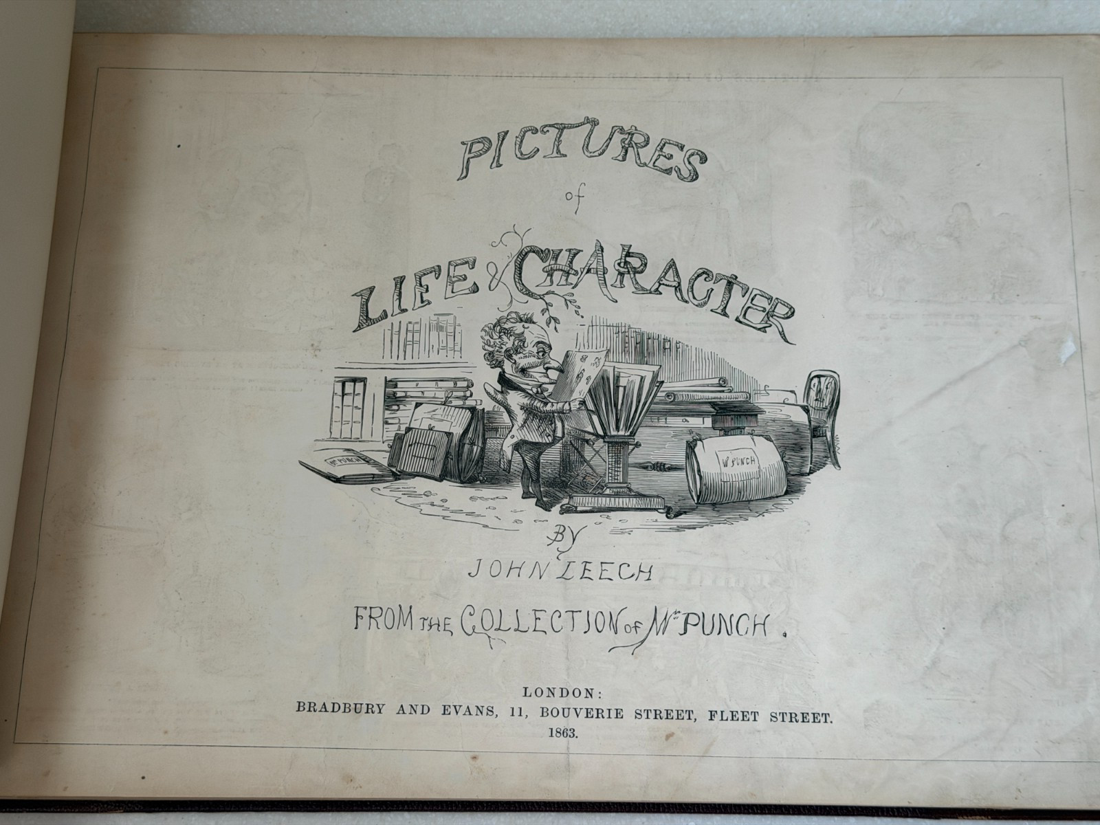 1862 1863 John Leech Pictures Life & Character 1st/2nd Series Bound Folio Punch