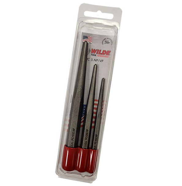 Wilde Tool 3 pc Center Pin Punch Set 1/4, 3/8, and 1/2-Inch MADE IN USA, PC3 Wilde Tool 3 pc Center Pin Punch Set 1/4, 3/8, and 1/2-Inch MADE IN USA, PC3