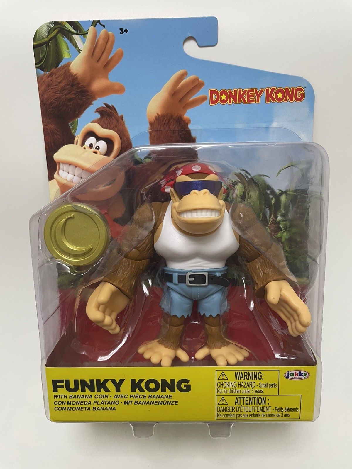 Jakks Pacific Donkey Kong Funky Kong Super Mario 4” Inch Scale New in Box