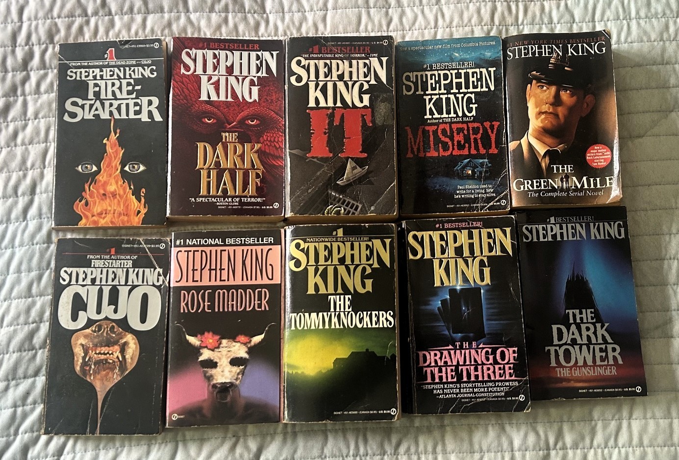 Lot of 10 Vintage Stephen King Paperback Books IT, Misery, Cujo, Dark Tower