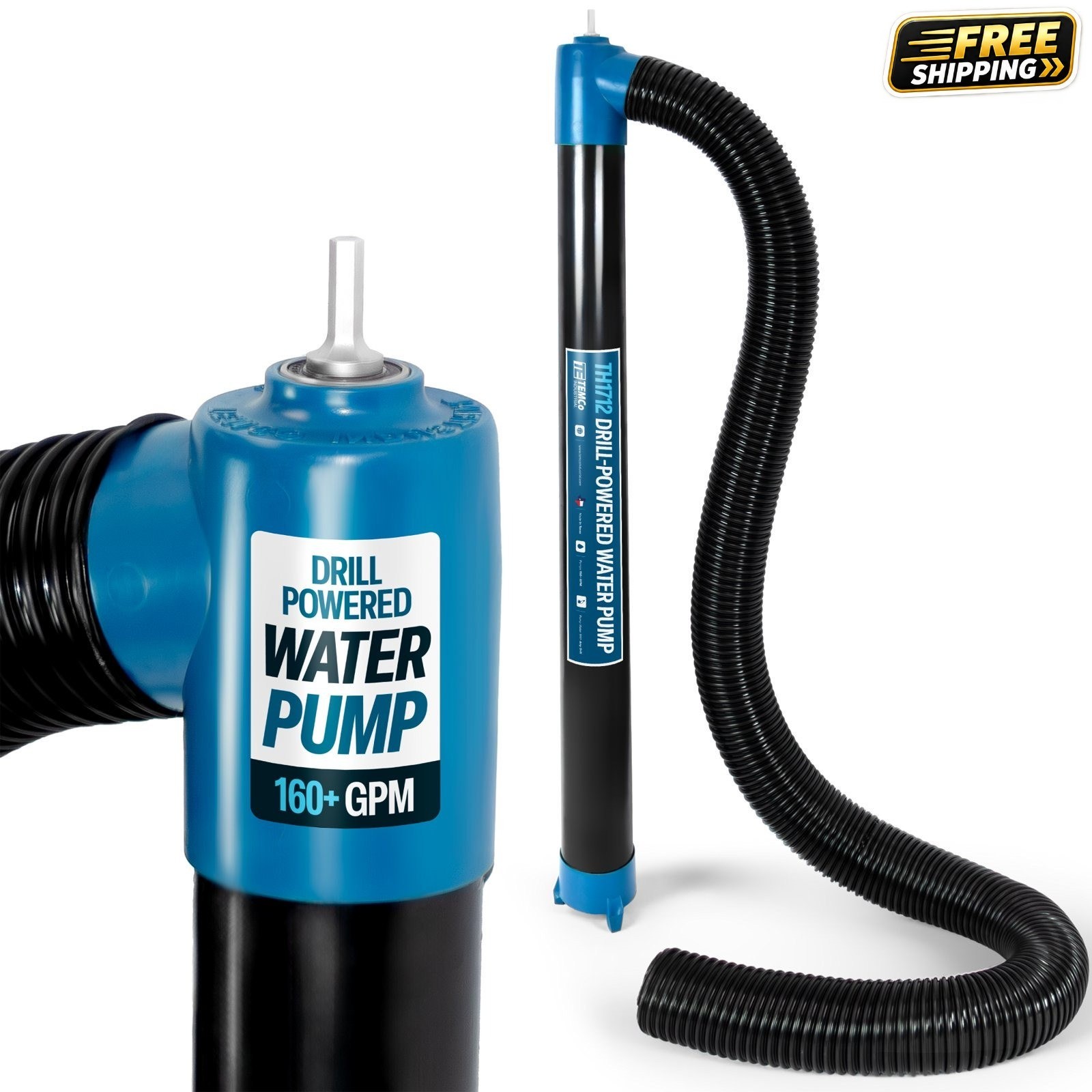 TEMCo Drill-Powered Water Transfer Pump 160 GPM Cordless Anti-Clog USA - NEW
