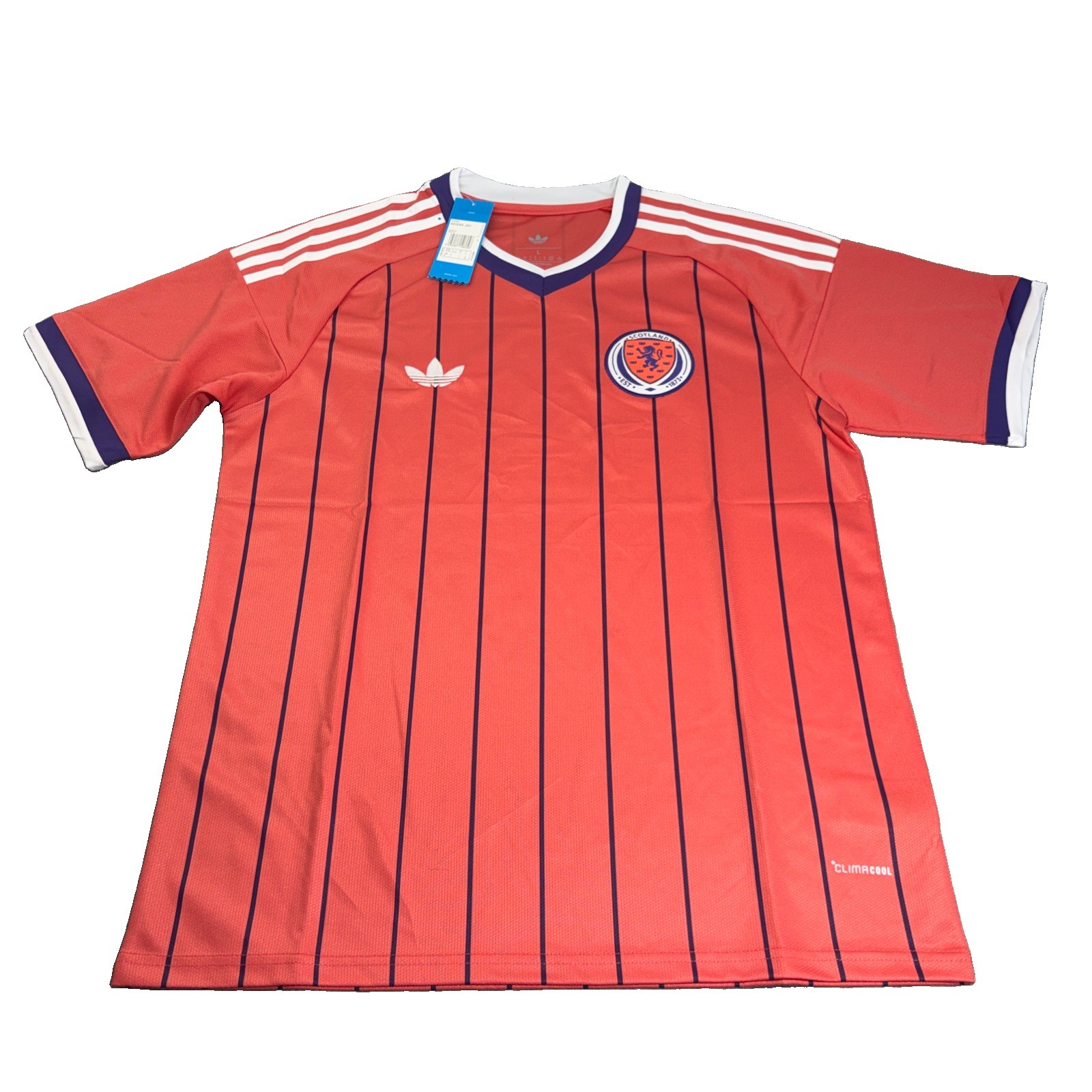 Adidas Scotland 2026 Away Jersey Orange Purple Trefoil Climacool Size Large