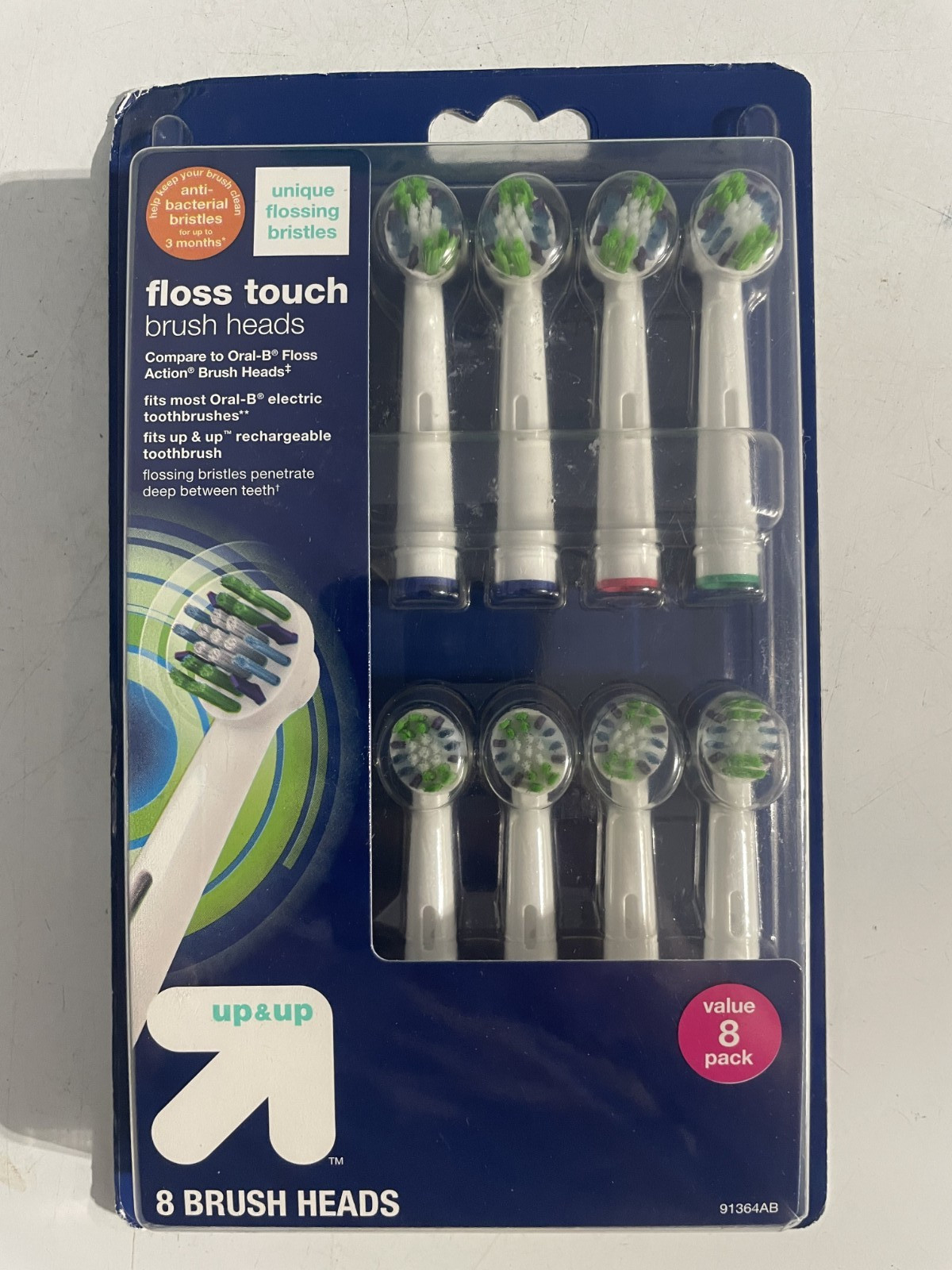 up & up Floss Touch Replacement Brush Heads - value 8 pack
