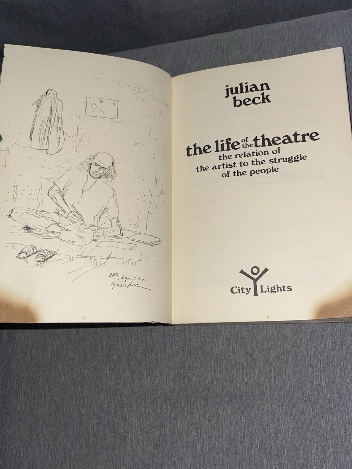 1972 Julian Beck THE LIFE OF THE THEATRE 1st Ed City Lights Living Theatre Rare