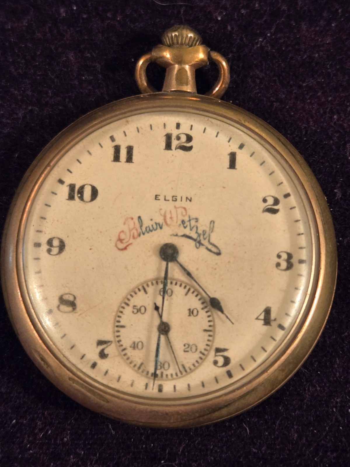 1920 Elgin 12s 7J Grade 303 Pocket Watch B&B Royal Gold Filled Blair Wetzel