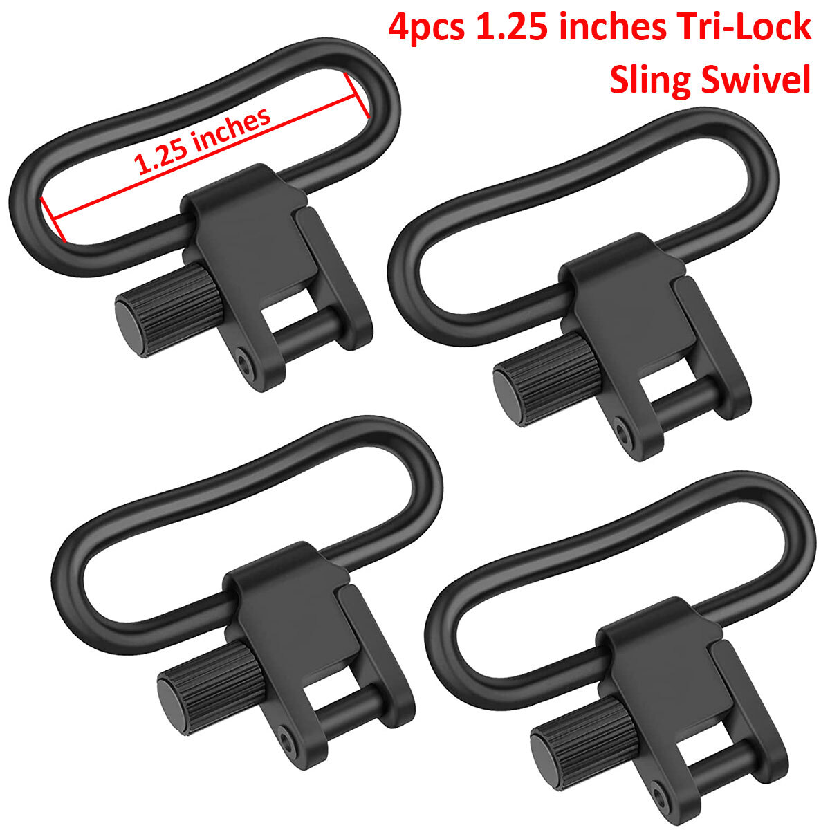 2/4PCS Rifle Sling Swivels Heavy Duty Quick Attach Detach 1/1.25\