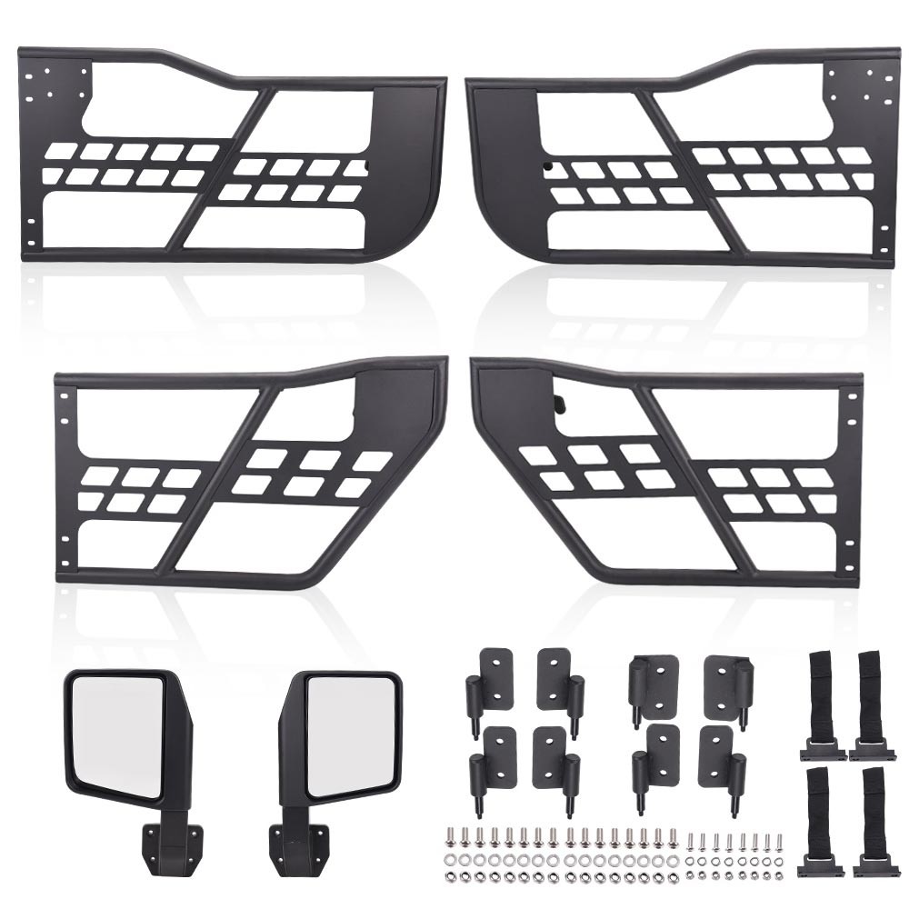 Off Road Tubular Trail Doors with Side View Mirror Compatible with Jeep Wrangler