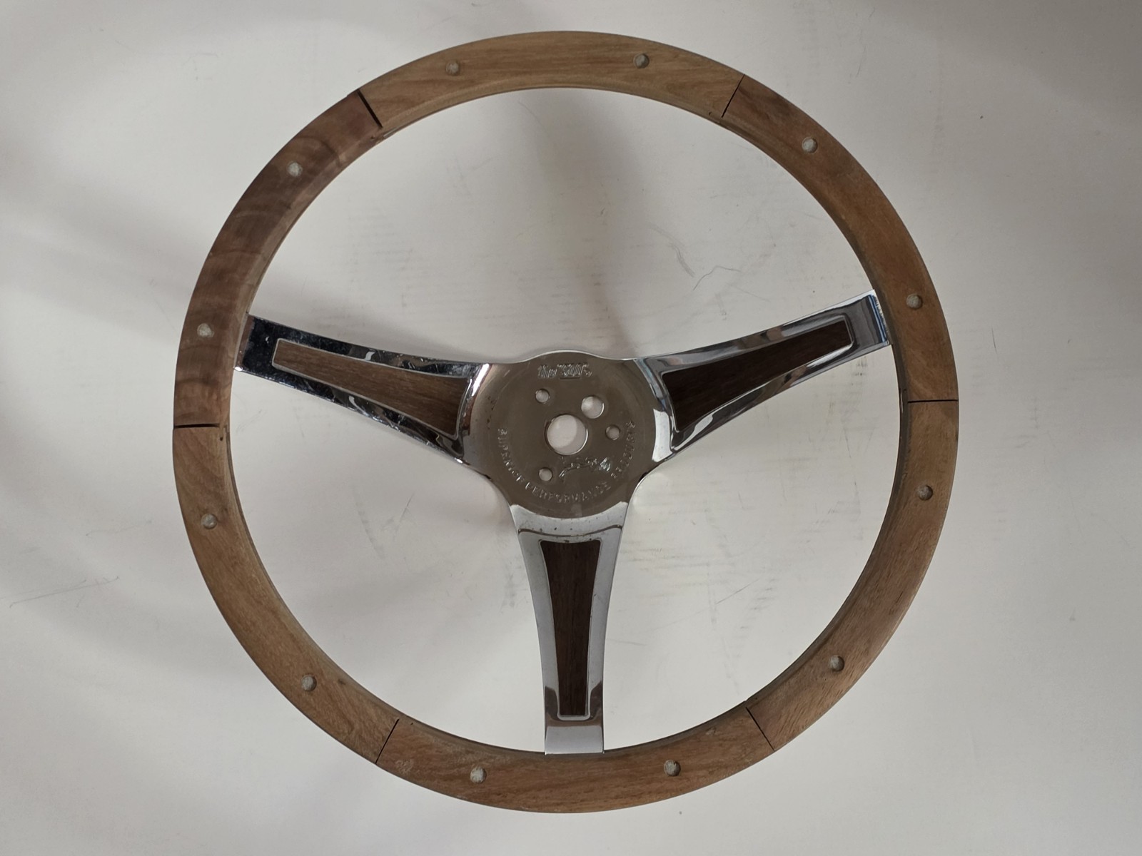 VINTAGE SUPERIOR PERFORMANCE 500 REAL GENUINE WOOD WHEEL WOODEN STEERING WHEEL 