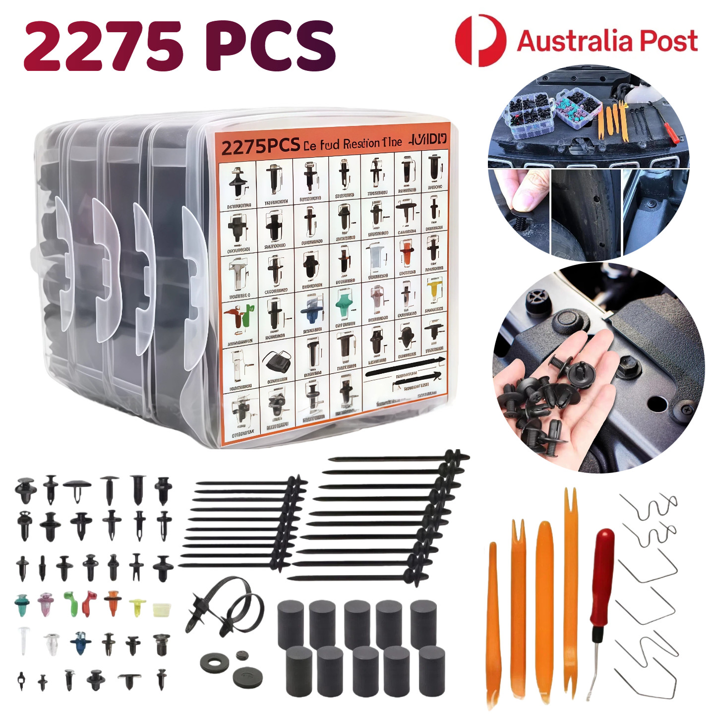 2275PCS Boxed Universal Assortment Kit Clip Rivet Fender Quarter Panel Body Trim