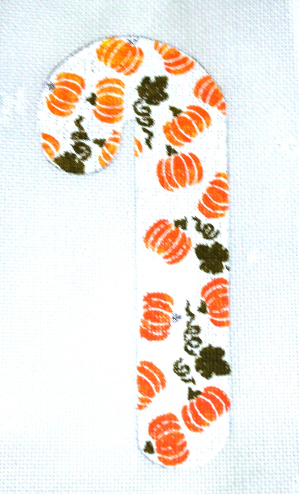 Thanksgiving Candy Cane Ornament Needlepoint Canvas 18 mesh Hand painted Pumpkin Thanksgiving Candy Cane Ornament Needlepoint Canvas 18 mesh Hand painted Pumpkin