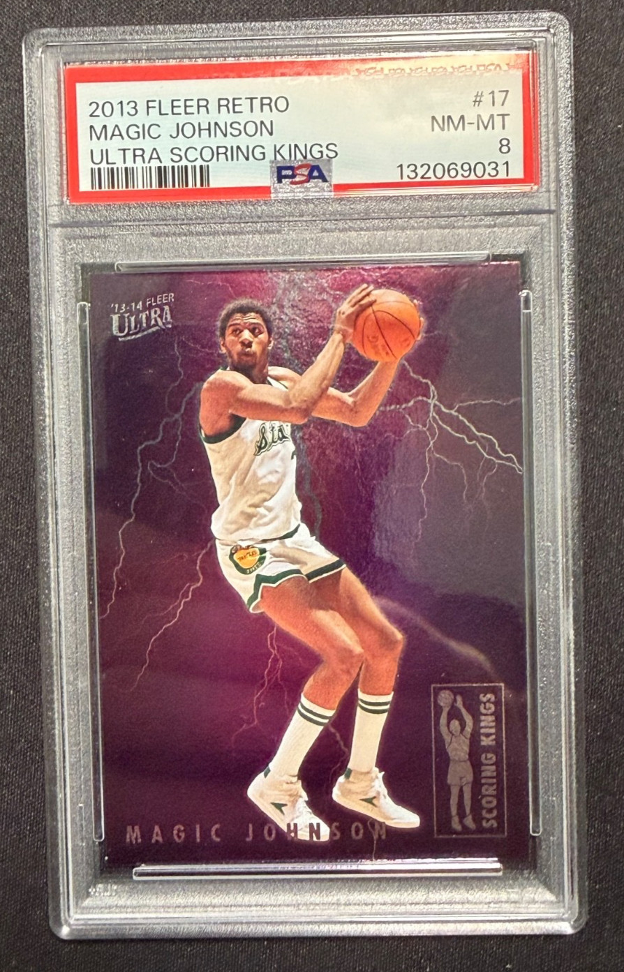 2013-14 Fleer Retro #17 MAGIC JOHNSON Ultra Scoring Kings /20 PSA 8 Michigan St. 2013-14 Fleer Retro #17 MAGIC JOHNSON Ultra Scoring Kings /20 PSA 8 Michigan St.