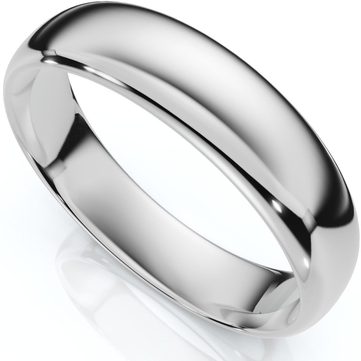 5mm Dome High Polished Wedding Band 950 Platinum